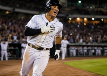 Imagen editorial relacionada con Jesús Rodríguez primer jonrón MLB