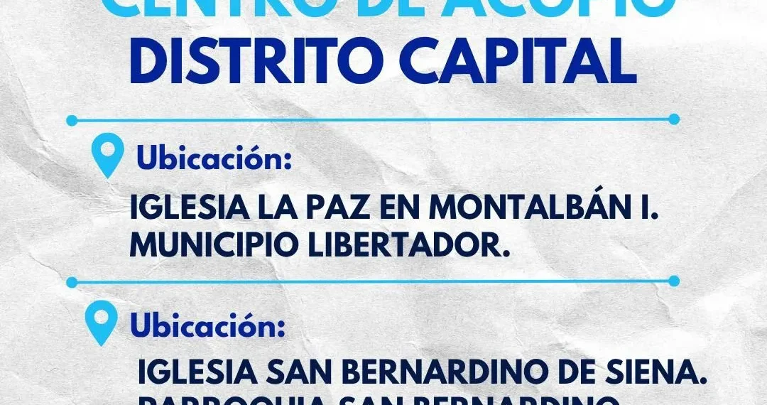 Conoce los puntos de recepción para apoyar a las víctimas de los sismos en Venezuela