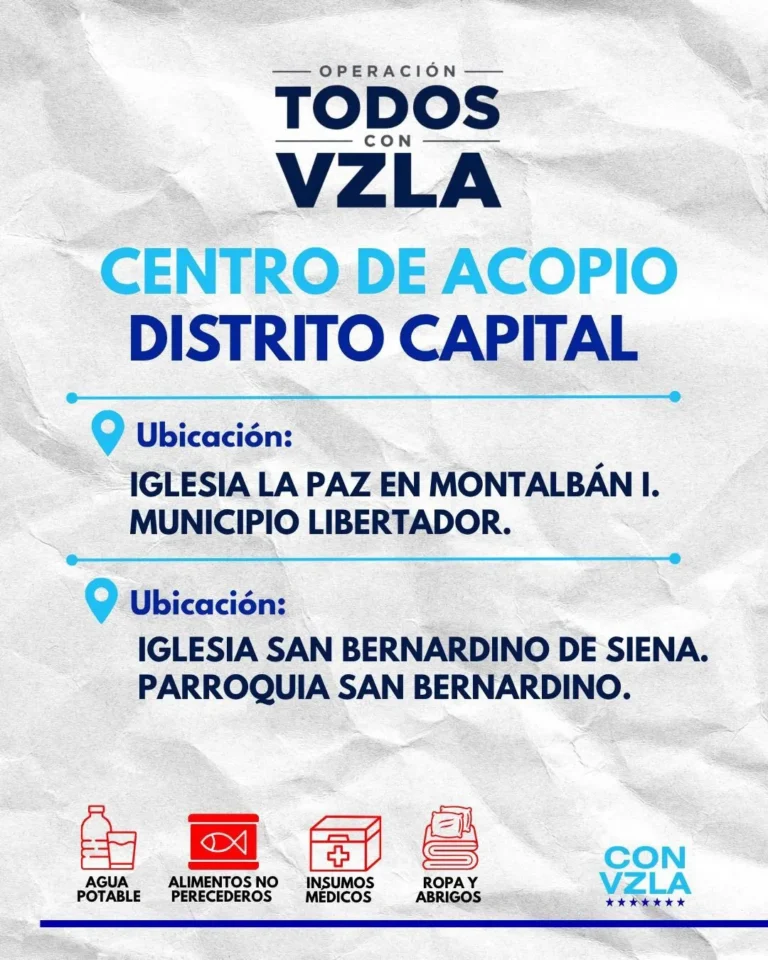 Conoce los puntos de recepción para apoyar a las víctimas de los sismos en Venezuela