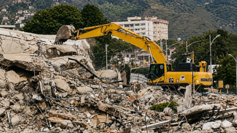 Intensifican remoción de escombros en vías principales de La Guaira tras sismos recientes
