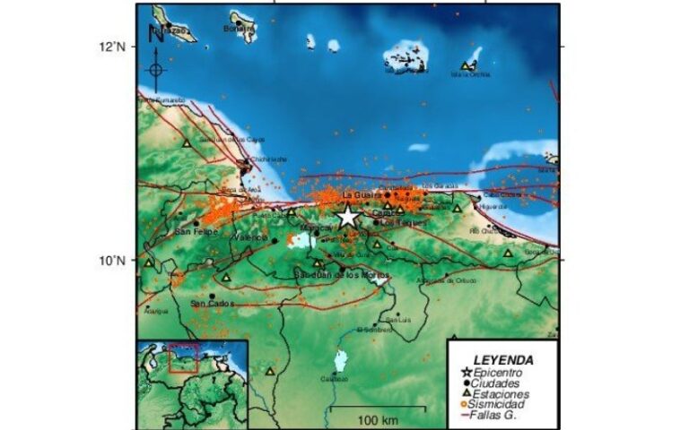 La Fundación Venezolana de Investigaciones Sismológicas (Funvisis) documentó este jueves un par de movimientos telúricos sucesivos en la zona central de la nación.