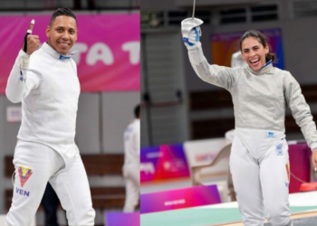 Grabiel Lugo y Katherine Paredes visten de oro a la esgrima venezolana en Santa Fe 2026