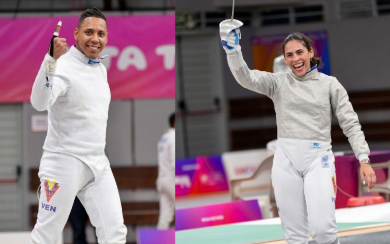 Grabiel Lugo y Katherine Paredes visten de oro a la esgrima venezolana en Santa Fe 2026
